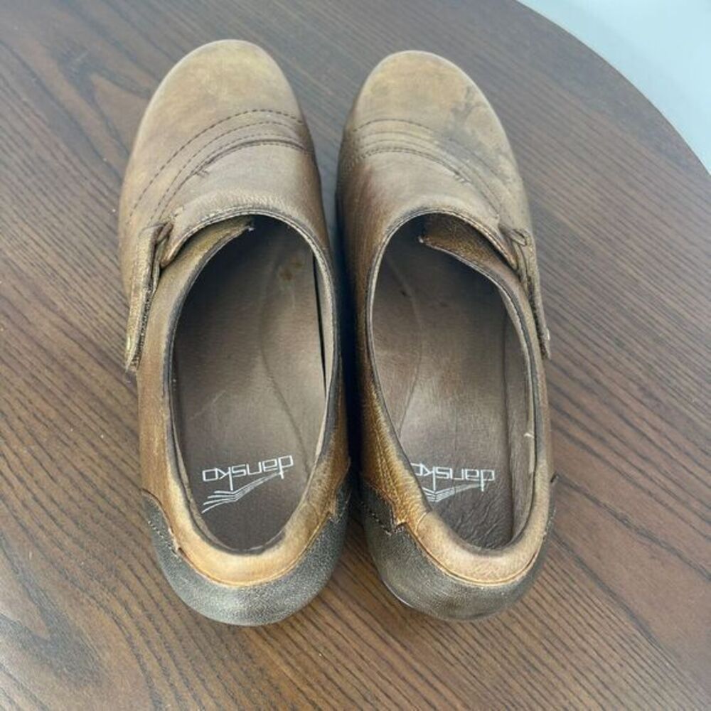 Dansko Franny Shoes Women's 40 / 9.5 Brown Leather Round Toe Slip On 5500160200 - Picture 13 of 16